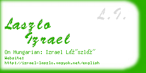 laszlo izrael business card